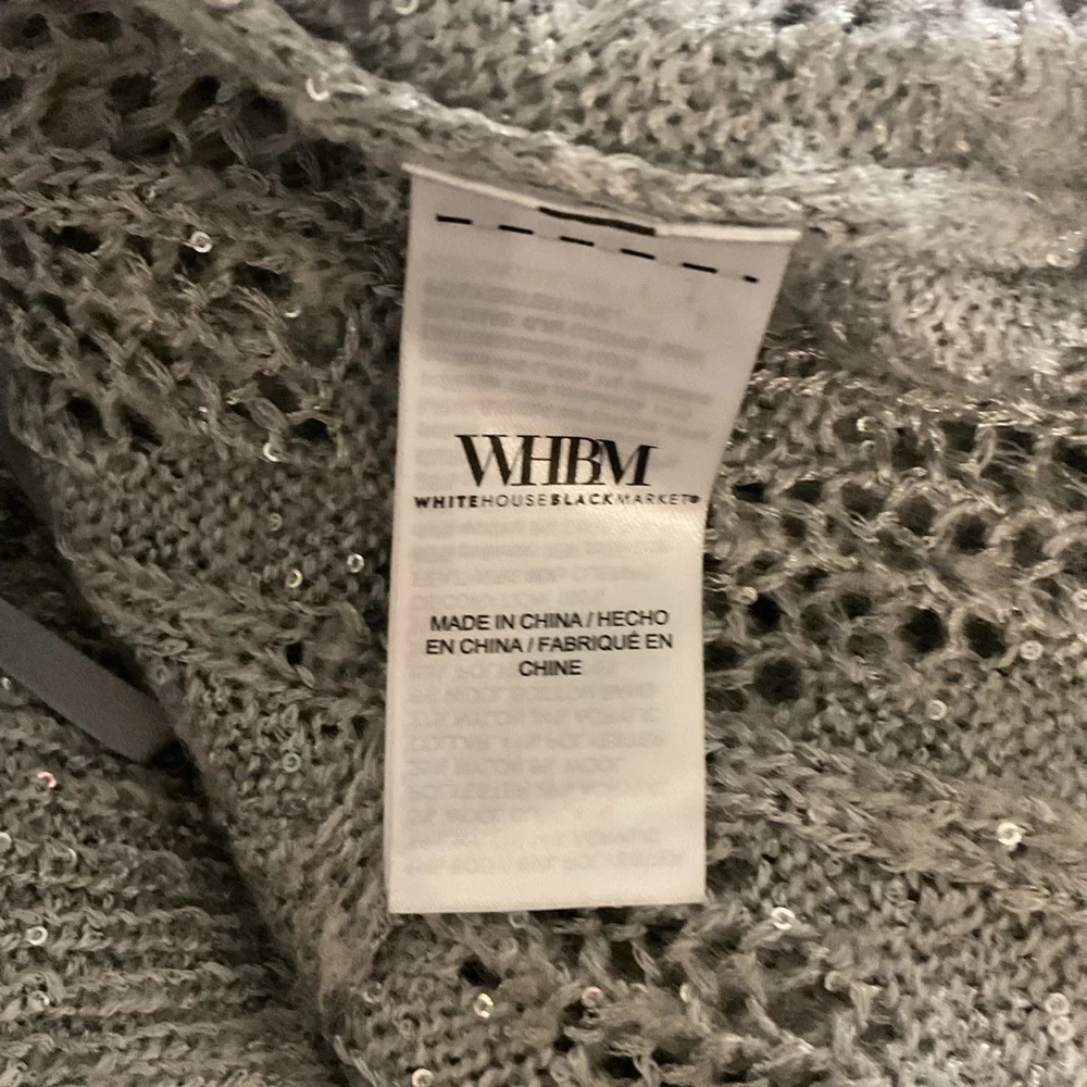 White House Black Market V-Neck Sweater - Silver size L‎